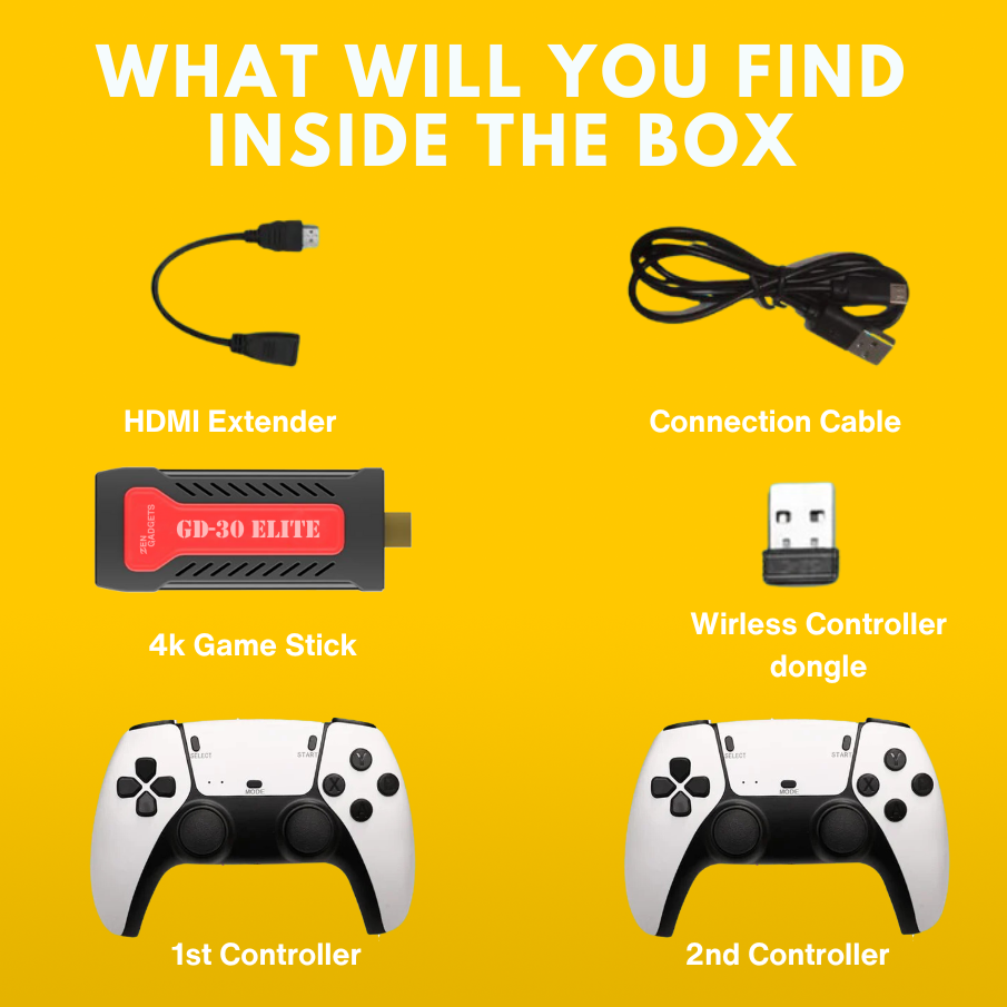 GD-30 Elite Game Console 4K — 15,000+ Games (128GB) | TV Console with GTA, God of War, WWE Smackdown, Assassin’s Creed & More