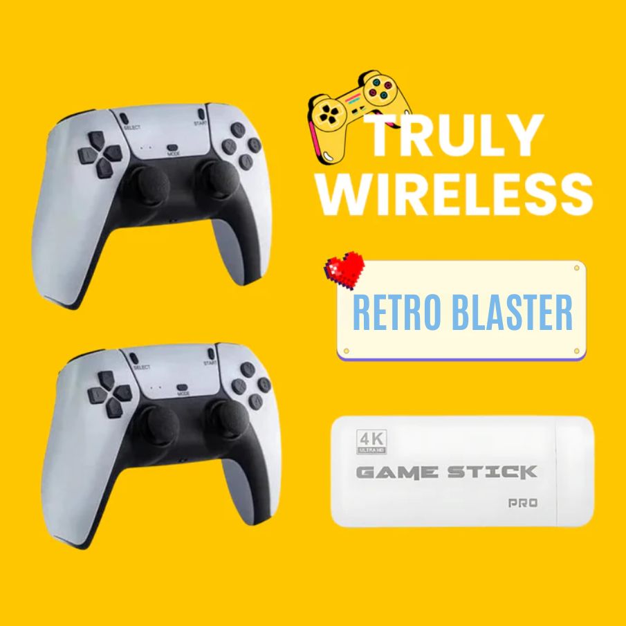 Retro Blaster 4K Wireless Gaming Console with Built in 15,000+ Popular Retro Games