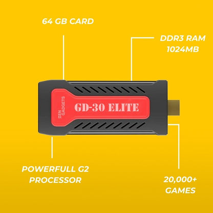 GD-30 Elite Game Console 4K —  15,000+ Games (128GB) | TV Console with GTA, God of War, WWE Smackdown, Assassin’s Creed & More